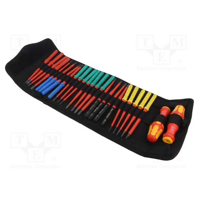 Screwdriver: insulated-set; insulated; 1kVAC; case; 26pcs