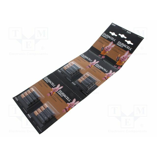 DURACELL Battery: alkaline; AAA; 1.5V
