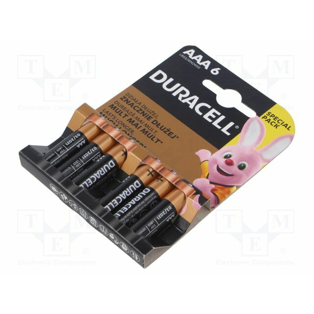 DURACELL Battery: alkaline; AAA; 1.5V