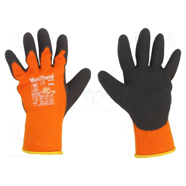 Protective gloves; Size: 10; orange-black; MaxiTherm®