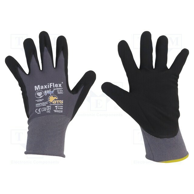 Protective gloves; Size: 10; grey-black; MaxiFlex®