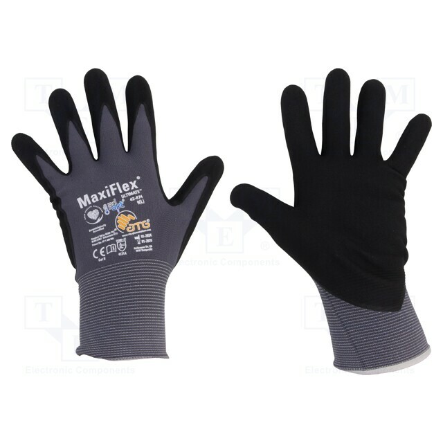 Protective gloves; Size: 9; grey-black; MaxiFlex®