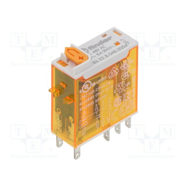 FINDER Relay: electromagnetic; Ucoil: 48VAC; DPDT