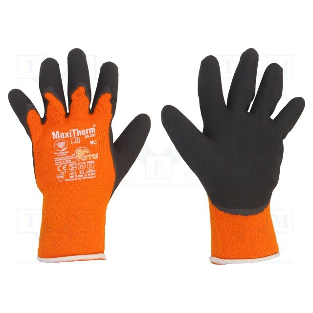 Protective gloves; Size: 9; orange-black; MaxiTherm®