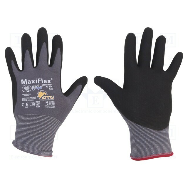 Protective gloves; Size: 7; grey-black; MaxiFlex®
