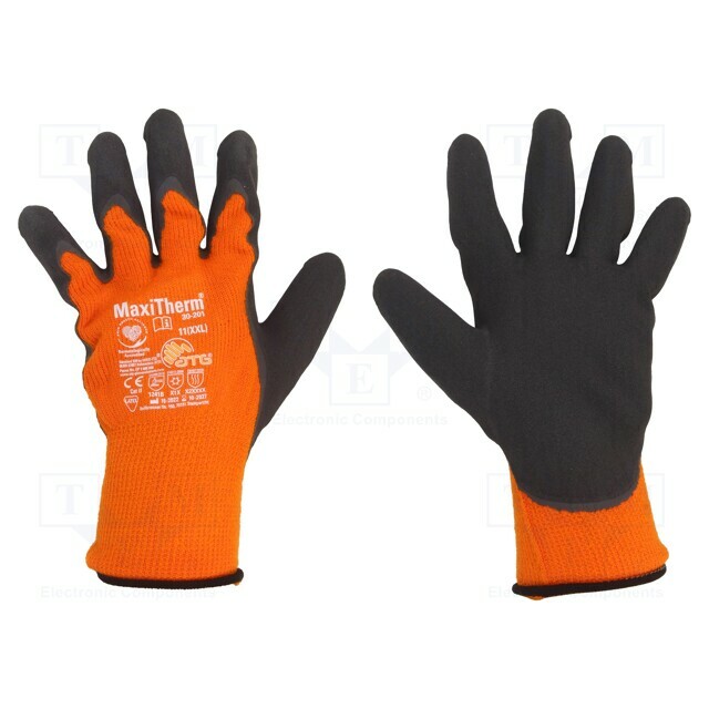 Protective gloves; Size: 11; orange-black; MaxiTherm®