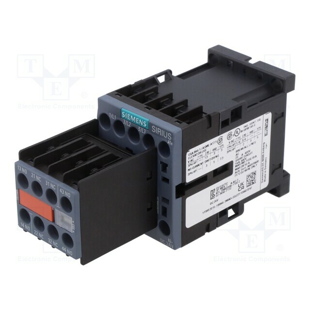 SIEMENS Contactor: 3-pole; NO x3; Auxiliary
