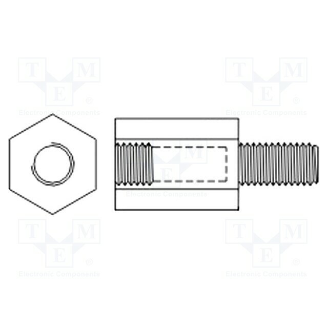 DREMEC Screwed spacer sleeve; 15mm; Int