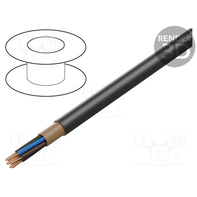 HELU Wire; NYY; 2x2.5mm2; round