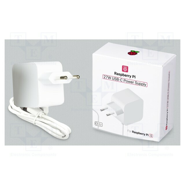 RASPBERRY PI Power supply; white; 1