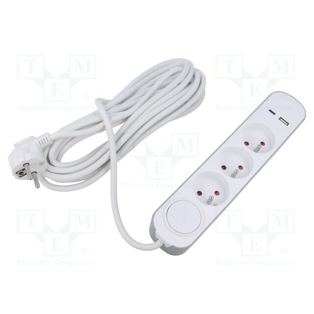 PLASTROL Extension lead; H05VV-F; 3G1mm2; 3m