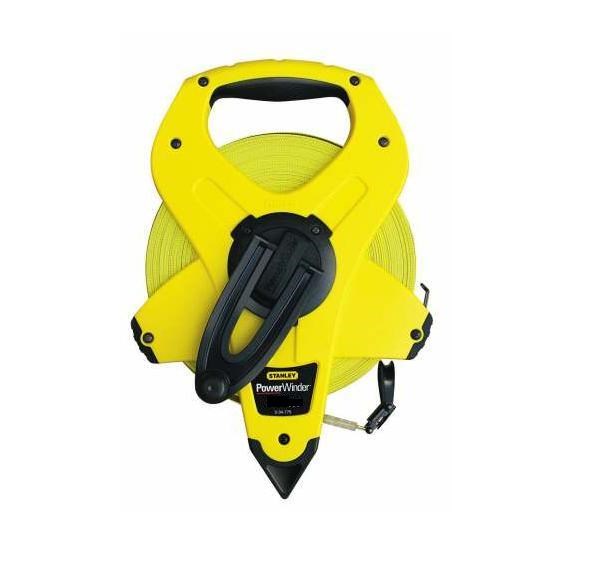 STANLEY Mērlente POWER/WINDER stiklašķiedras 100m |