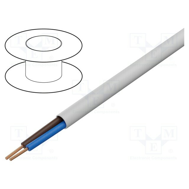 Wire; H05VV-F; 2x1mm2; stranded; Cu; PVC
