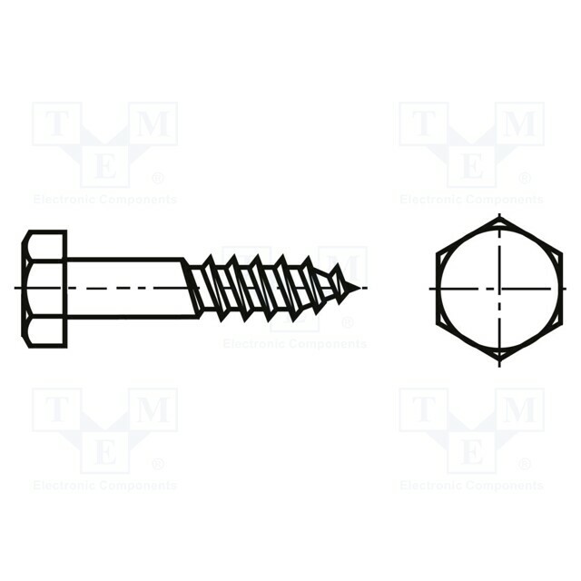 BOSSARD Screw; for wood; 10x50; Head: