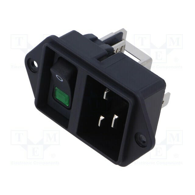 SCHURTER Connector: AC supply; socket; male