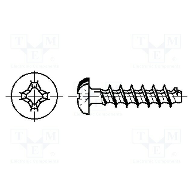 BOSSARD Screw; for plastic; 4x18; Head: