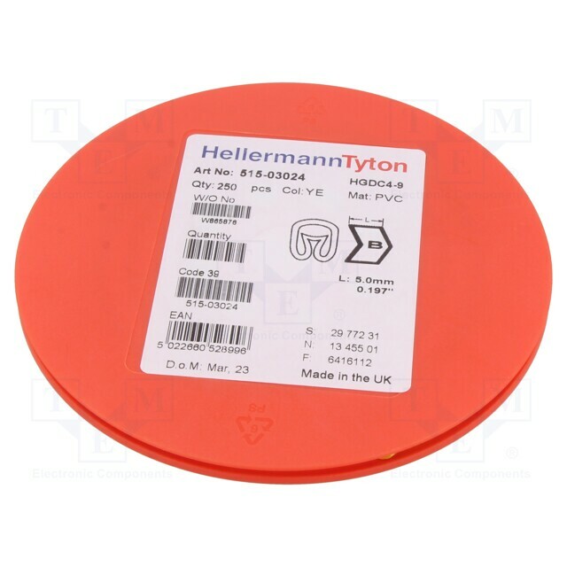 HELLERMANNTYTON Markers; Marking: B; 4÷9mm; PVC
