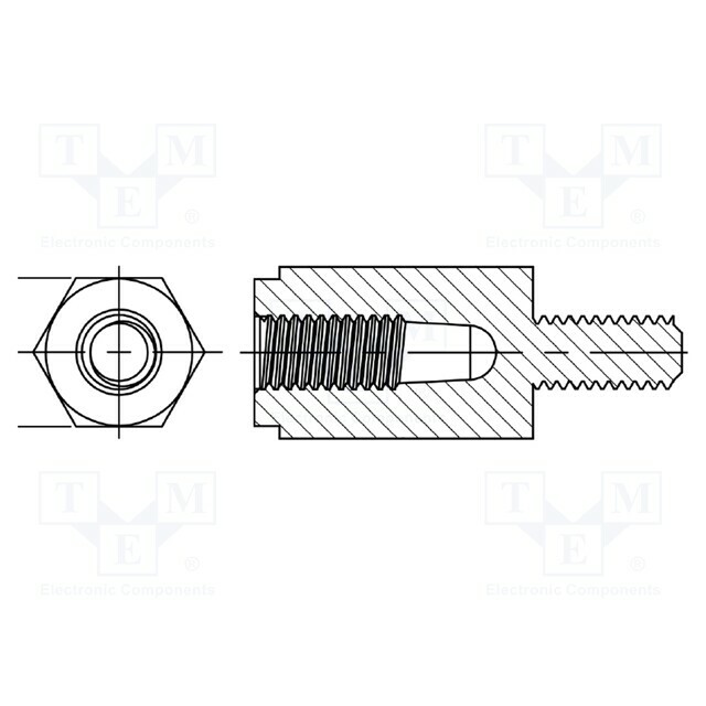 DREMEC Spacer sleeve; hexagonal; polyamide 66