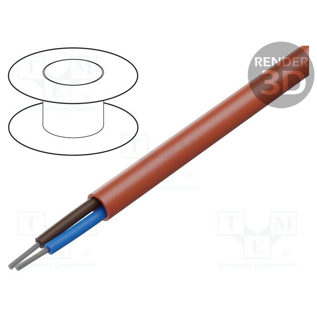 Wire; silicone; SiHF-J; 2x1mm2; Cu; stranded
