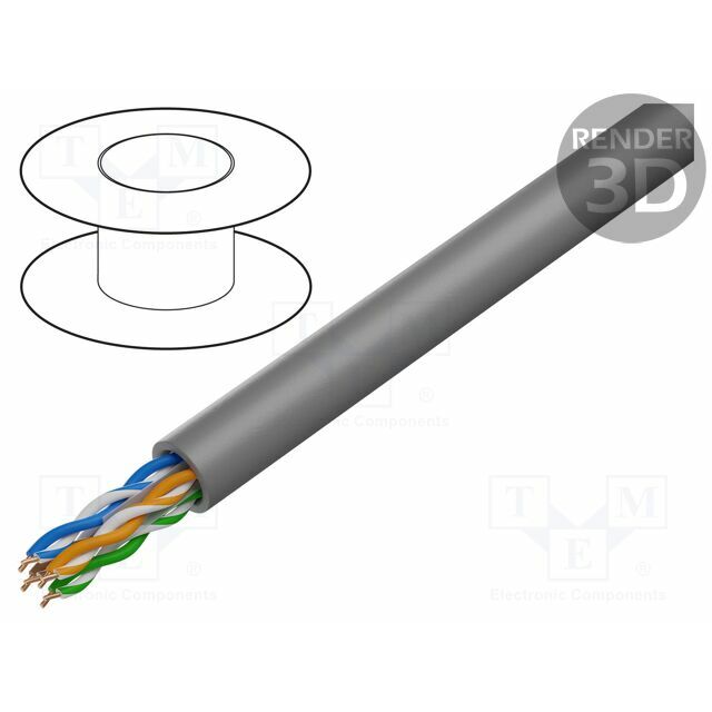 BELDEN Wire; U/UTP; Cat 6a; 4x2x23AWG