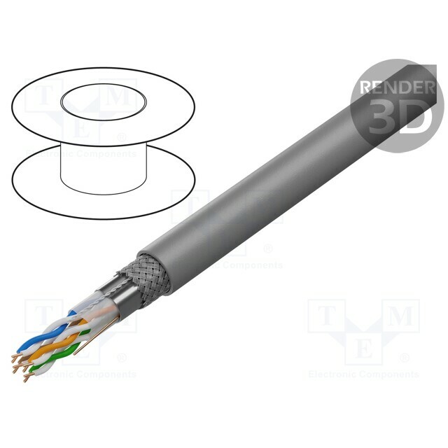 LANBERG Wire; SF/UTP; Cat 7; 4x2x24AWG