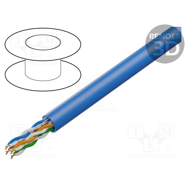 LANBERG Wire; U/UTP; Cat 5e; 4x2x25AWG