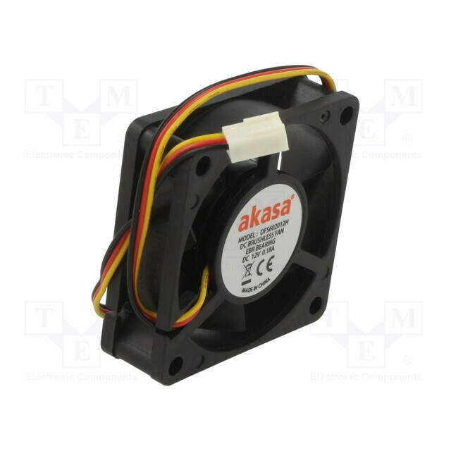 Akasa Fan: DC; 60x60x15mm; axial; 12VDC