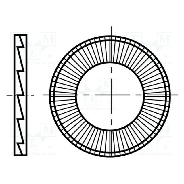 BOSSARD Washer; internally serrated,externally serrated
