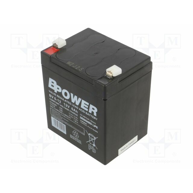 BPOWER Re-battery: acid-lead; 12V; 6Ah; AGM