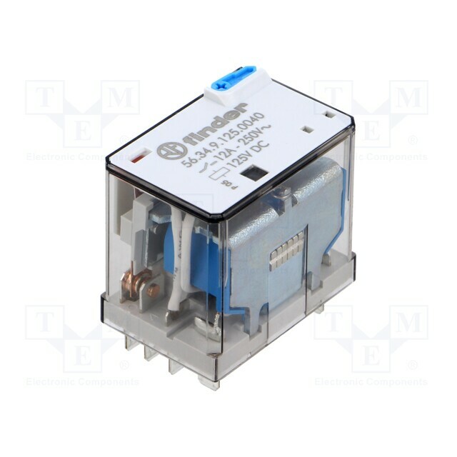 FINDER Relay: electromagnetic; 125VDC; 4PDT; Icontacts