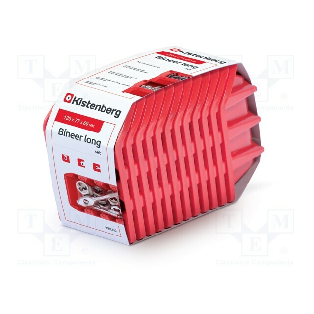 KISTENBERG Container: cuvette; red; long; 120x77x60mm