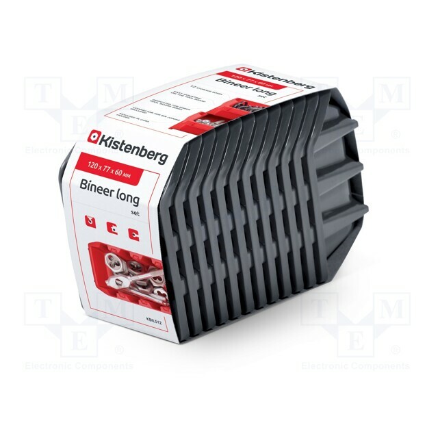 KISTENBERG Container: cuvette; black; long; 120x77x60mm