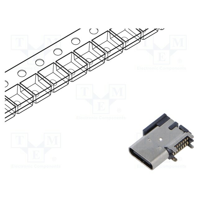 GCT Connector: USB C; socket; SMT