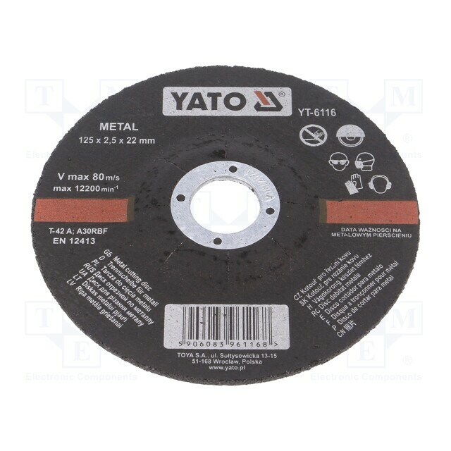 YATO Cutting wheel; Ø: 125mm; Disc