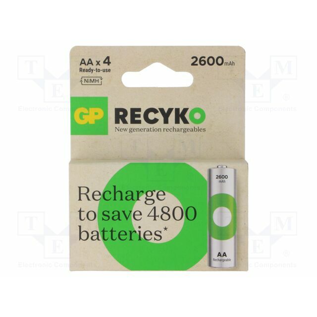 GP Re-battery: Ni-MH; AA; 2600mAh; 1