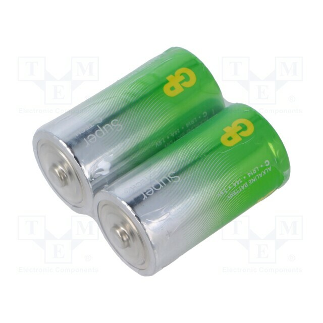 Battery: alkaline; C; 1.5V; non-rechargeable