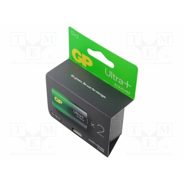 Battery: alkaline; D; 1.5V; non-rechargeable