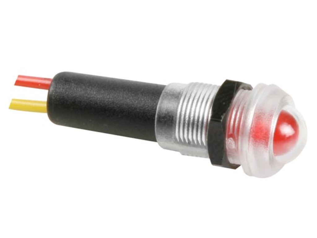 FLASHING WATER-RESISTANT LED LAMP 12V RED
