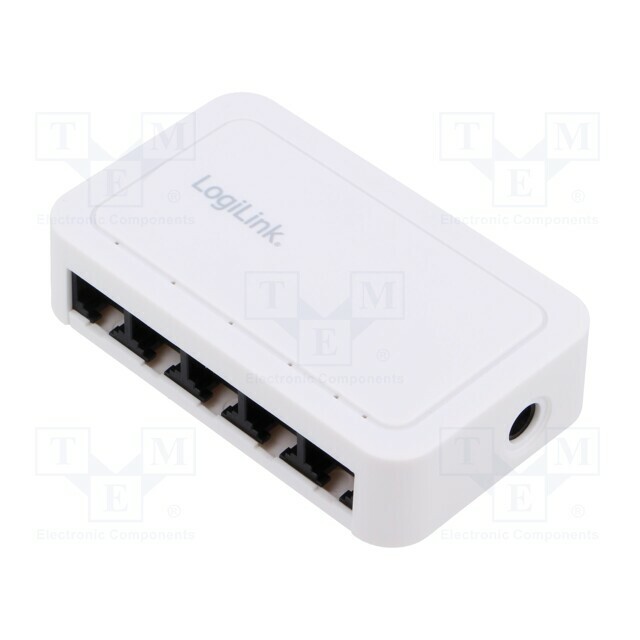 LOGILINK Switch Ethernet; DC socket,RJ45