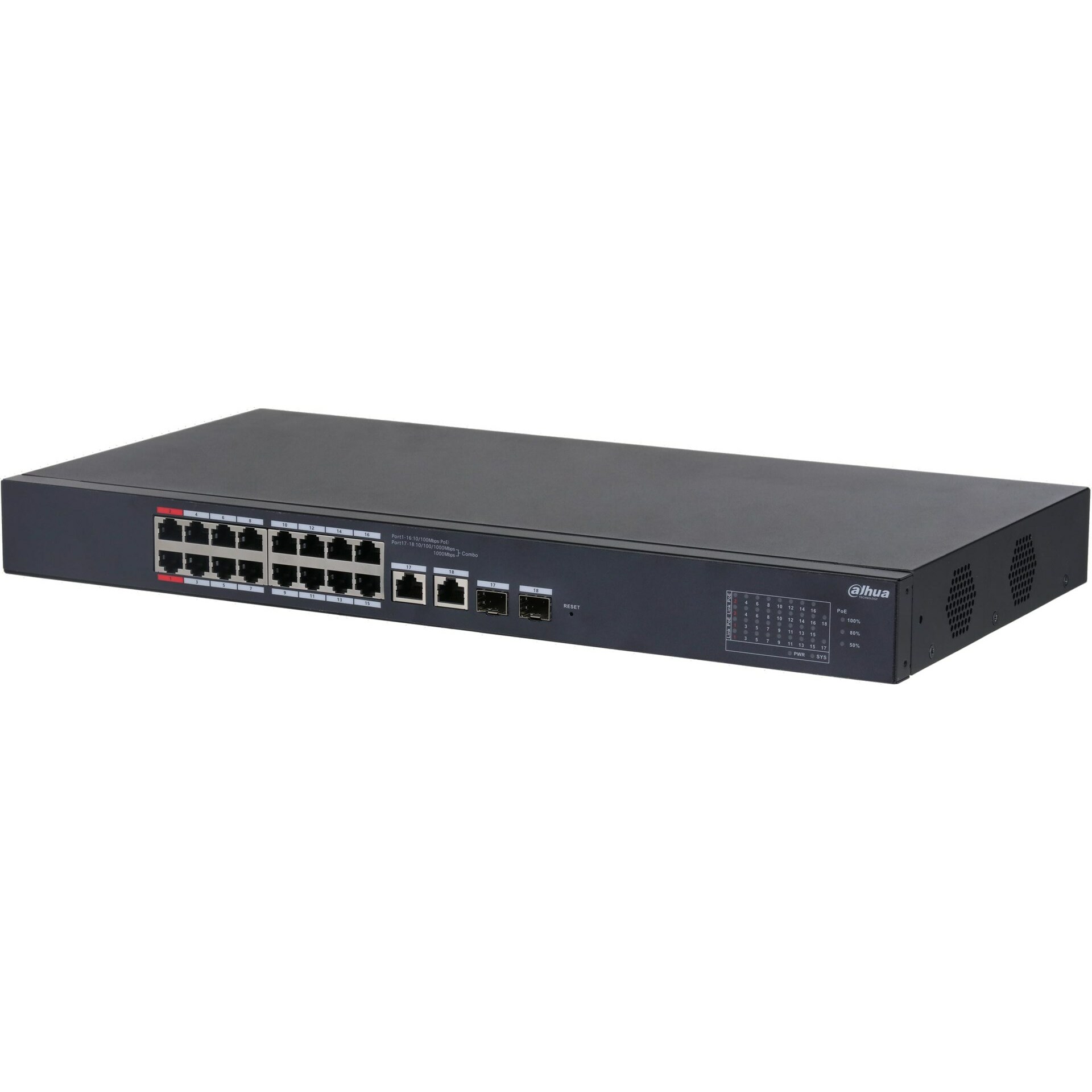Switch|DAHUA|CS4218-16ET-240|Type L2|Desktop/pedestal|16x10Base-T / 100Base-TX|PoE ports 16|DH-CS4218-16ET-240