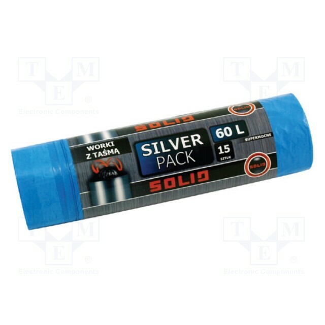 SOLID TOOLS Trash bags; LDPE; blue