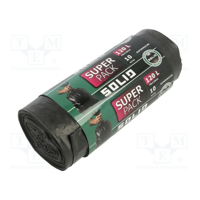 SOLID TOOLS Trash bags; LDPE; black