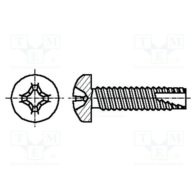BOSSARD Screw; for metal; 4x12; Head: