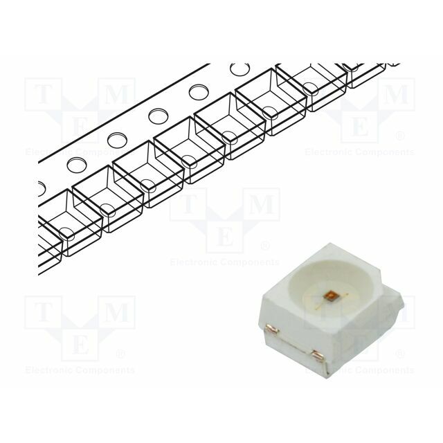 BIVAR LED; red; SMD; PLCC2; 750÷850(typ)-1050mcd