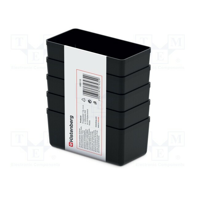 KISTENBERG Container: cuvette; black; 55x110mm; 5pcs