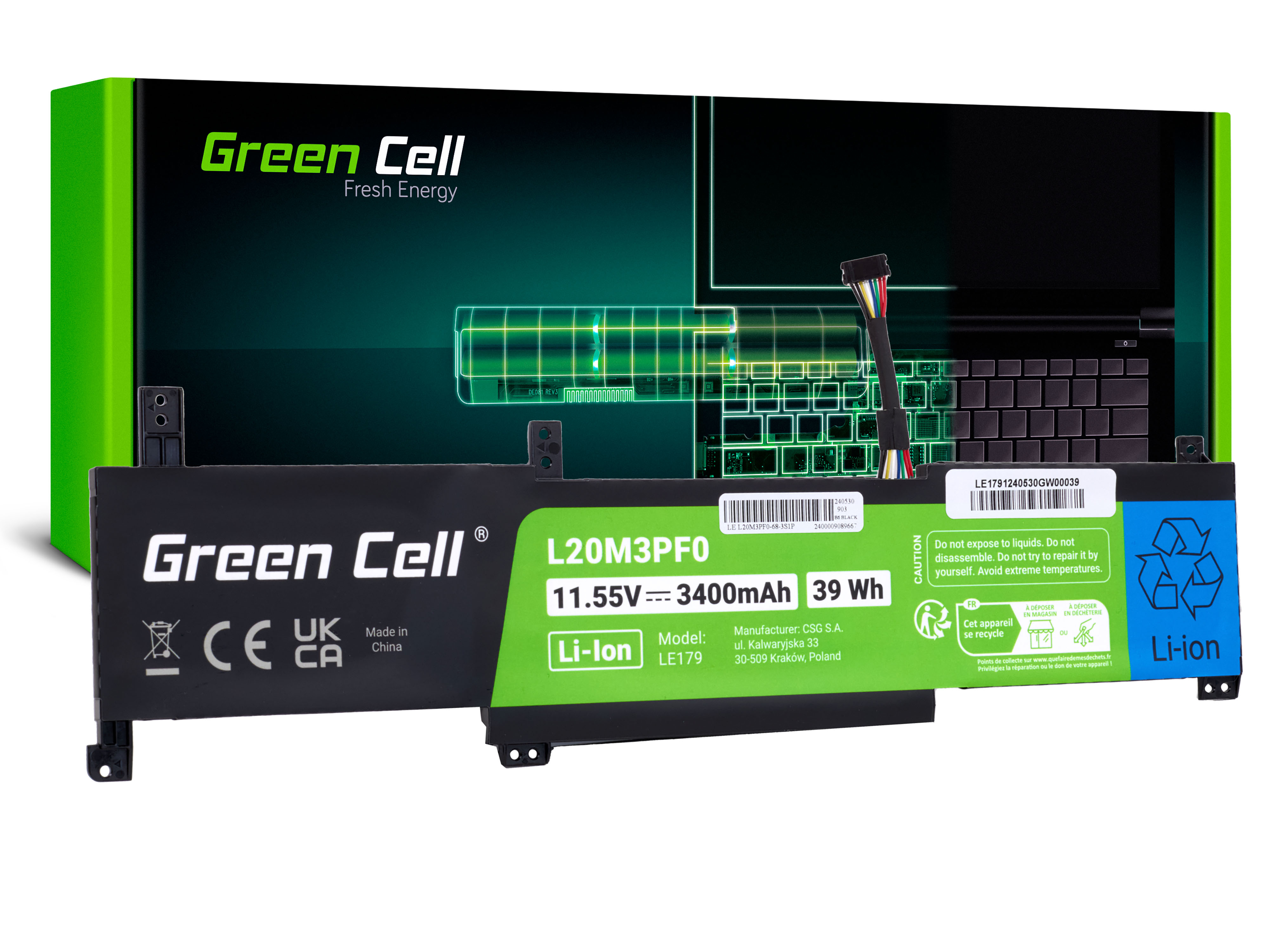Bateria Green Cell L20M3PF0 Lenovo Ideapad