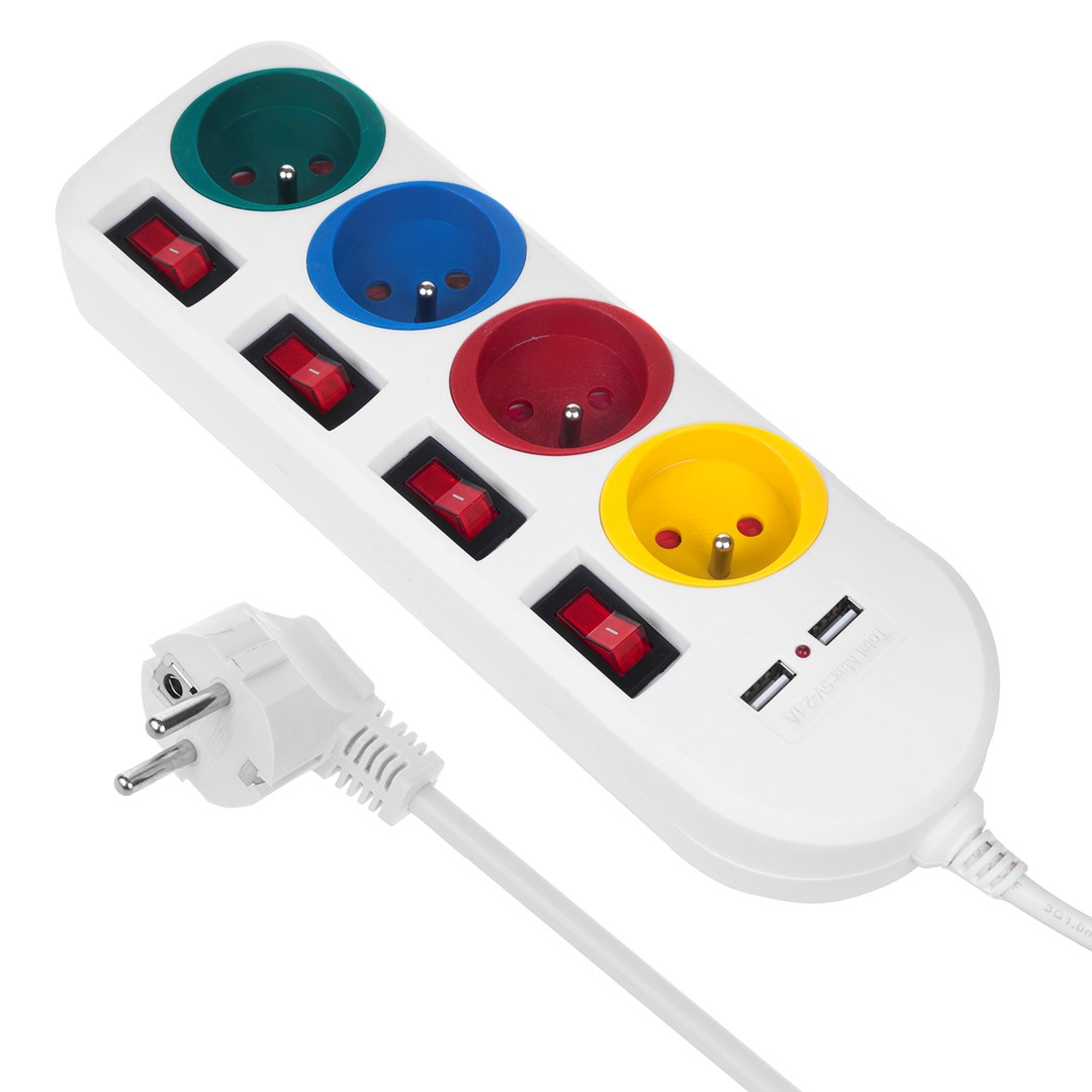 Maclean power strip, extender 4 sockets