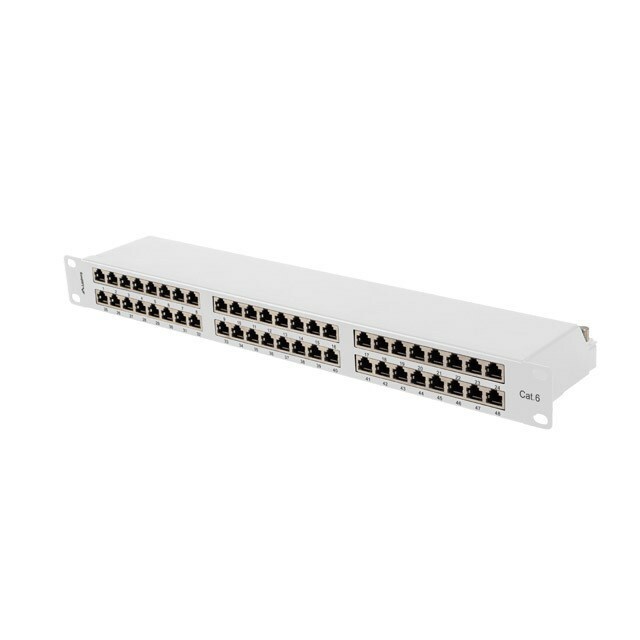LANBERG Patch panel; RACK; white; RJ45
