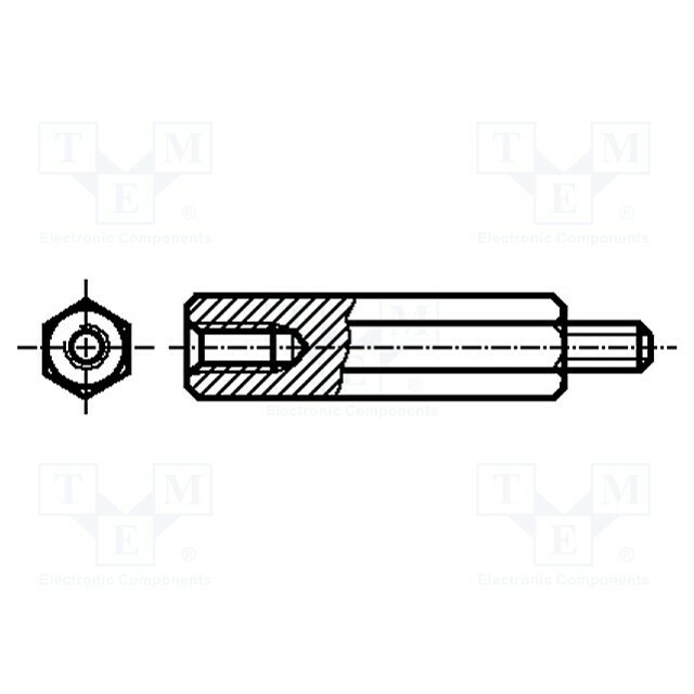 HARWIN Spacer sleeve; 12mm; Int.thread: