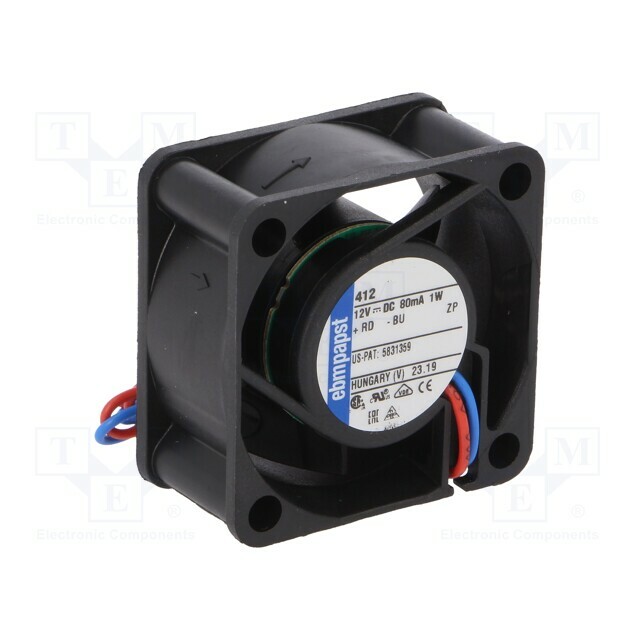 EBM-PAPST Fan: DC; 40x40x20mm; axial; 12VDC